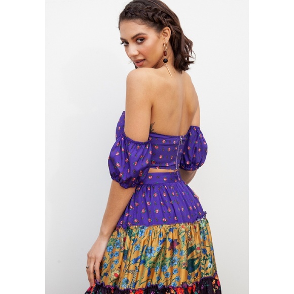 LAST 1! NWT Off Shoulder Crop Top & Maxi Skirt Set - Picture 3 of 5